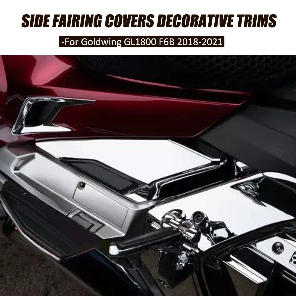 

Motorcycle Passenger Side Fairing Covers Decorative Trims For Honda Goldwing 1800 F6B GL1800 2018-2021 2020 Chrome Accessories