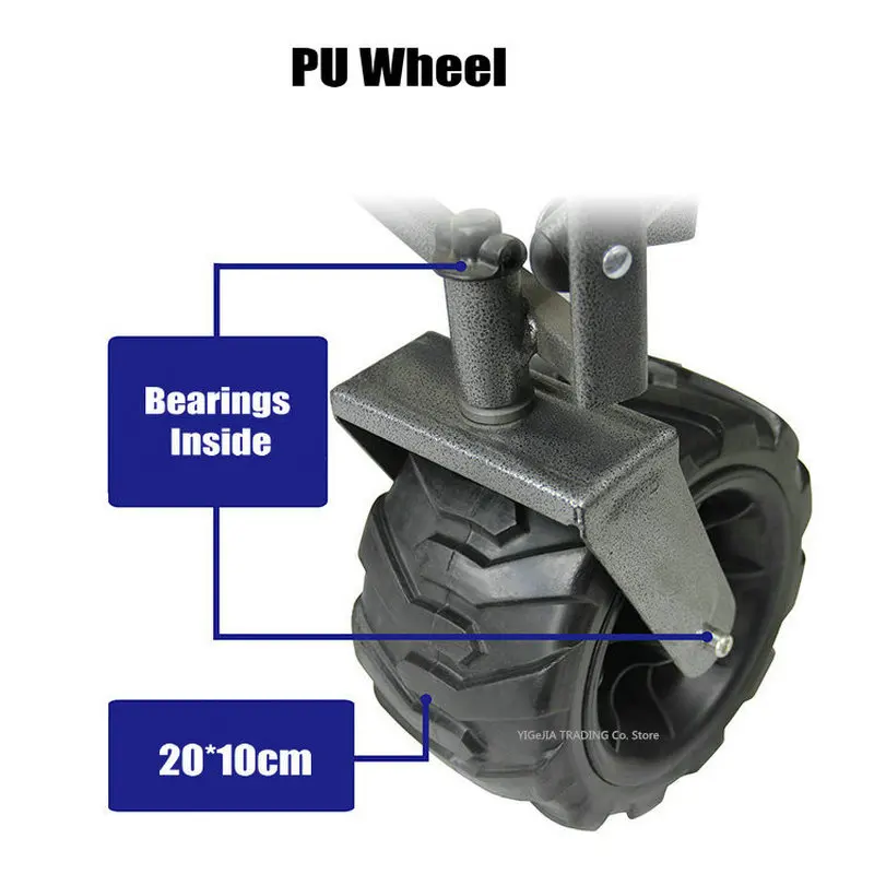 Carrito portátil para acampar al aire libre, carro plegable con 4 ruedas de PU, carro de compras para Picnic de alta resistencia