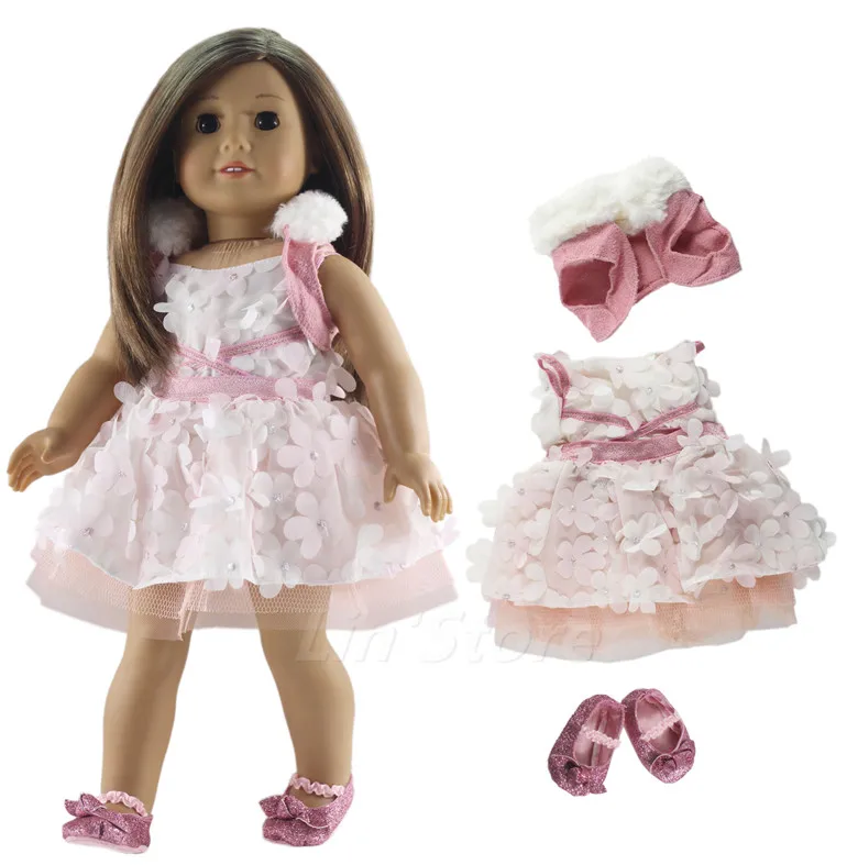 

1 Set Doll Clothes Outfit Coat+dress+shoes for 18" inch American Doll Many Style for Choice A05