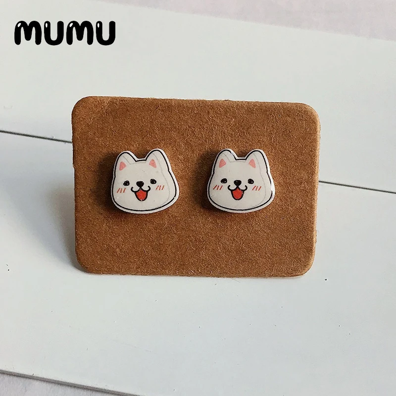 2023 New Italian Greyhound Acrylic Stud Earring Little Dog Handmade Earrings Resin Epoxy Jewelry Gifts Friend