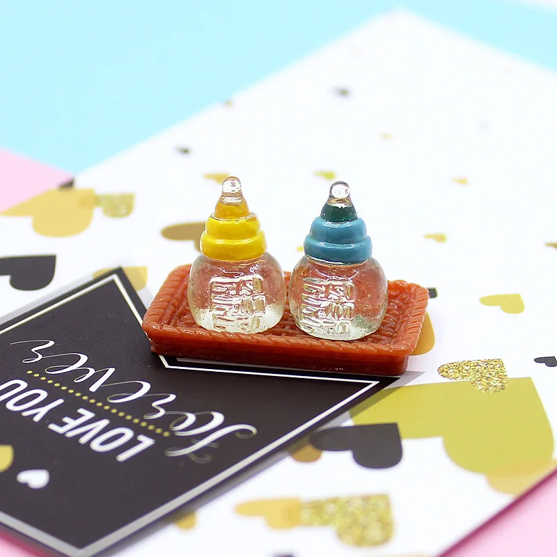 10 stücke 10*22mm Simulation Mini Miniatur Milch Baby Flasche Fütterung Flaschen Für DIY Schlüsselbund Anhänger Puppenhaus Zubehör – Detail 15