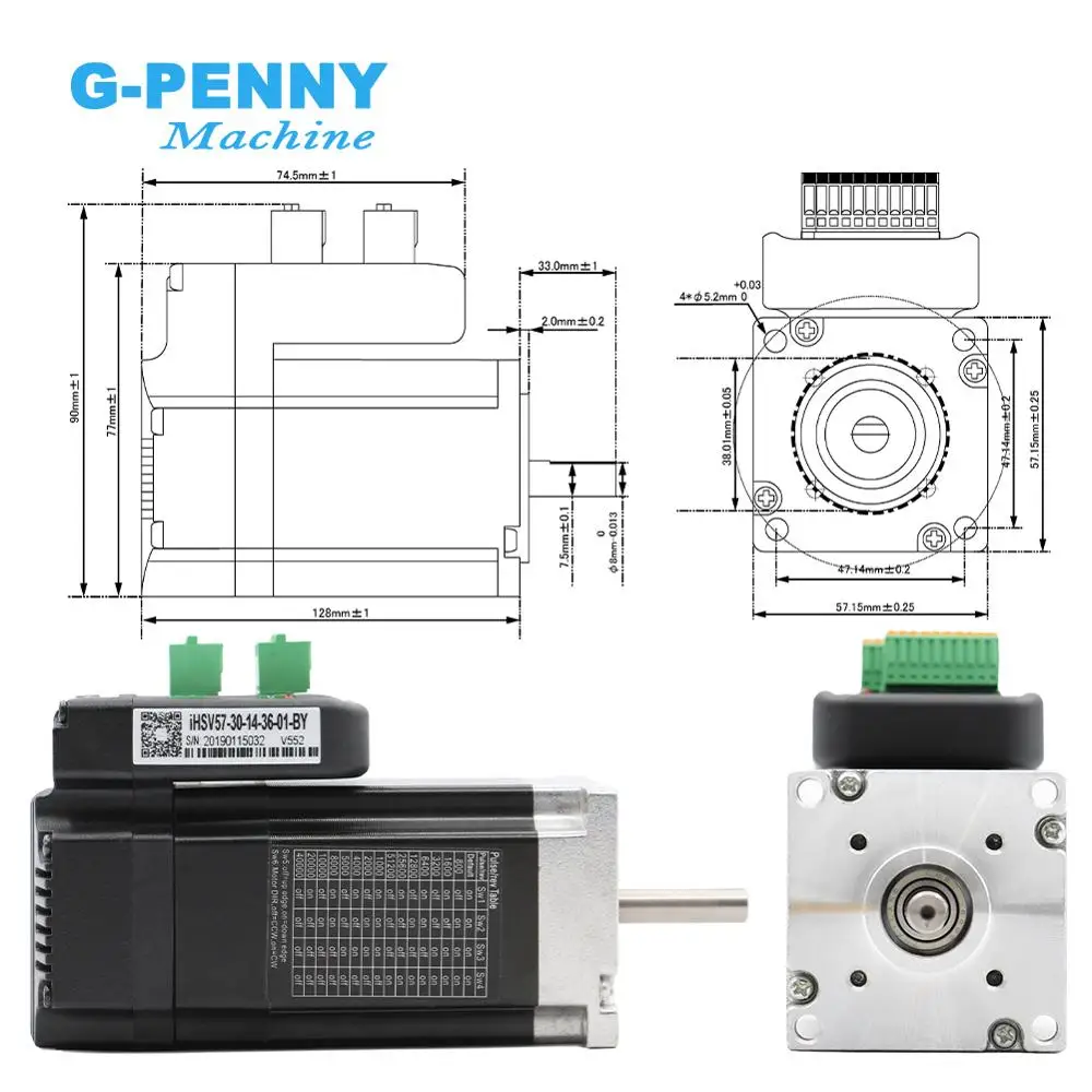 Free Shipping! Integrated Servo Motor with Driver 140w 36VDC 3000rpm 0.45Nm 6.0A Mini Servo Motor & driver