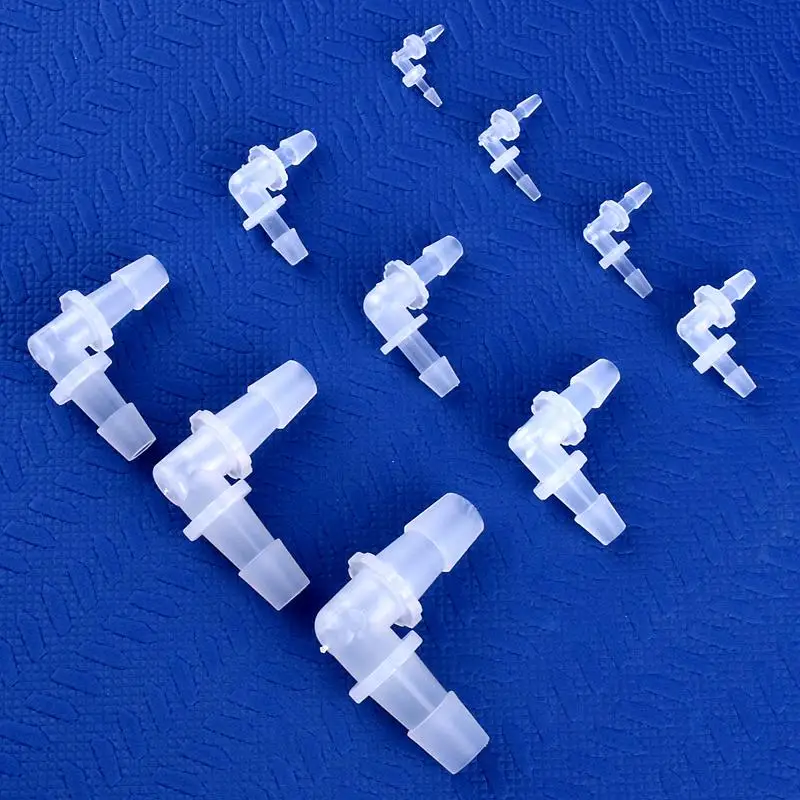 5~200pcs 1.6~11.1mm PP Equal Dia Elbow Connectors Medical Hose Joints Aquarium Fish Tank Pagoda Joint Air Pump Aerator Fittings