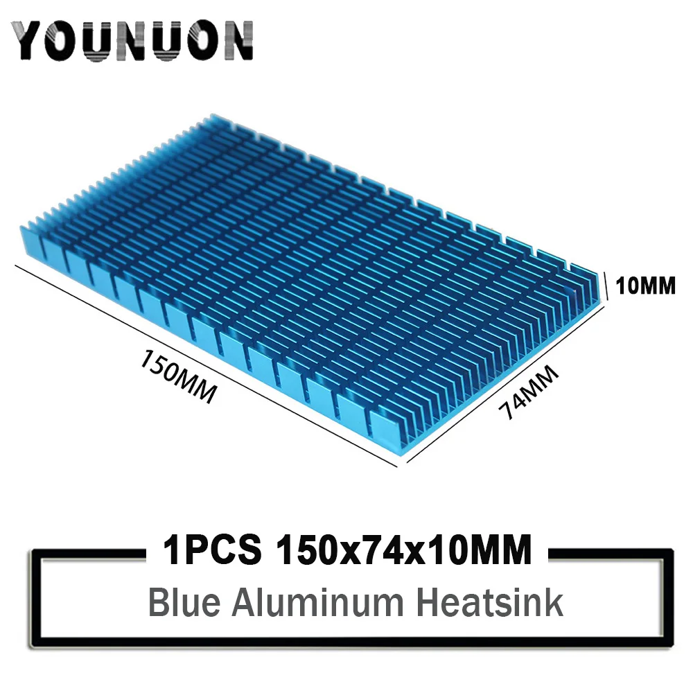 Blue Heatsink 150x74x10mm Power Amplifier Aluminum Heatsink Heat sink Radiator Module Radiator Special for Cooling