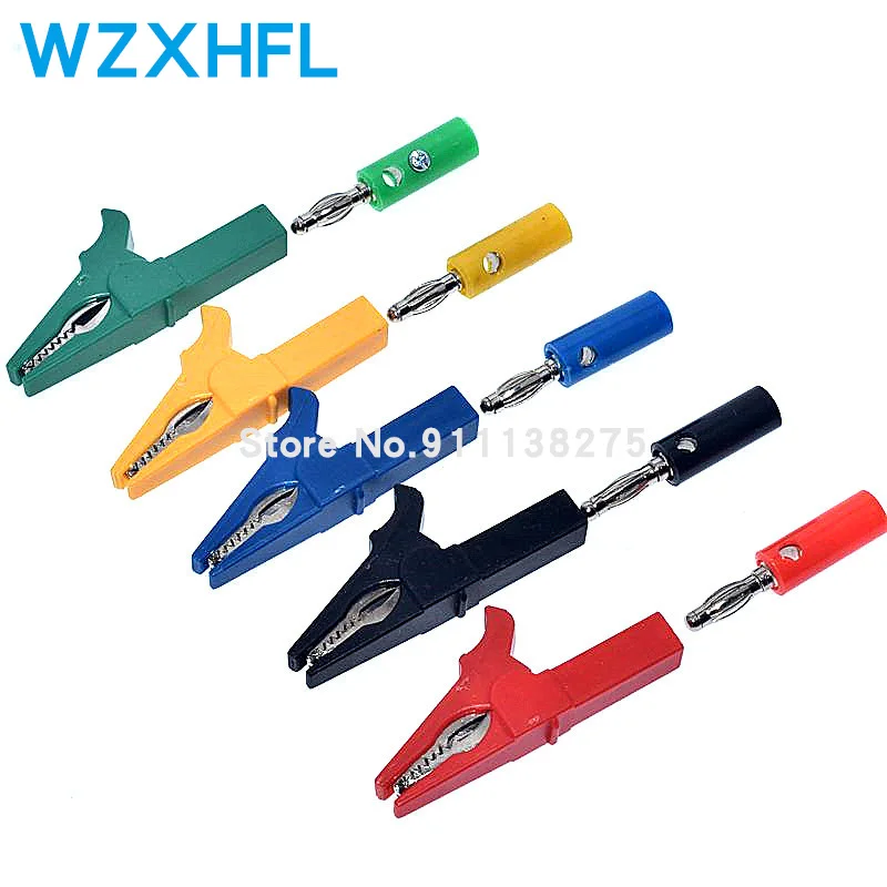 55MM Alligator clip + BANANA PLUG, test probe with 4mm Banana Plug Cable Clips