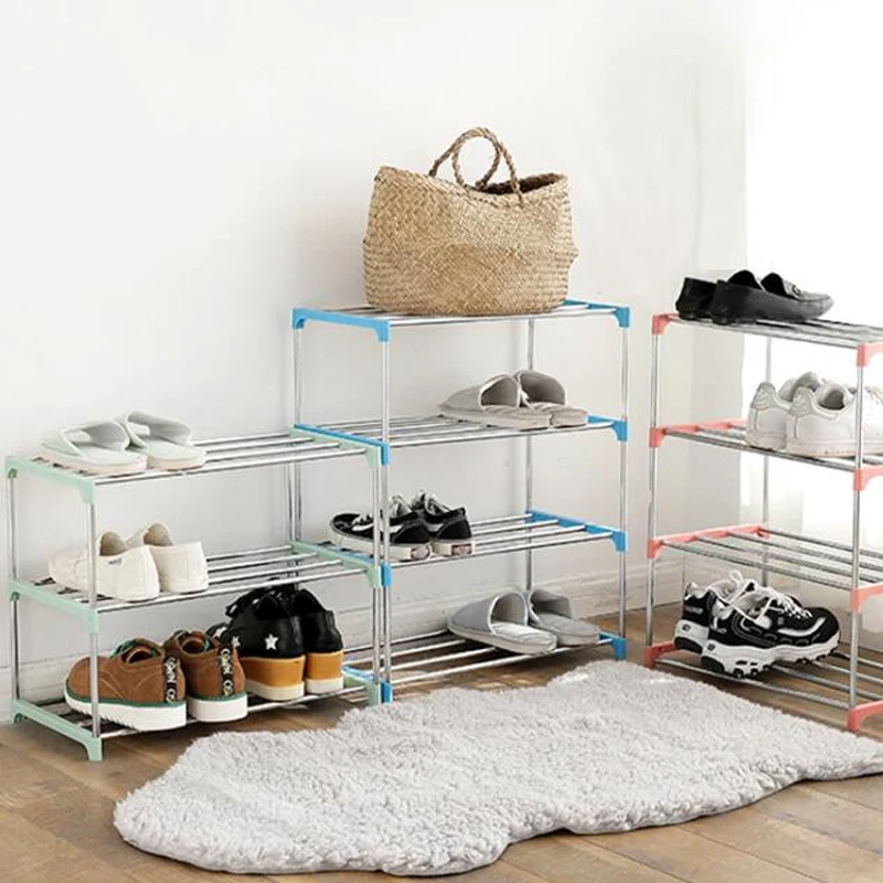 Shoes Rack Home Dormitory Removable Shoe Racks Storage Organizer Livingroom Stainless Steel Shoes Shelf Shoe Cabinets