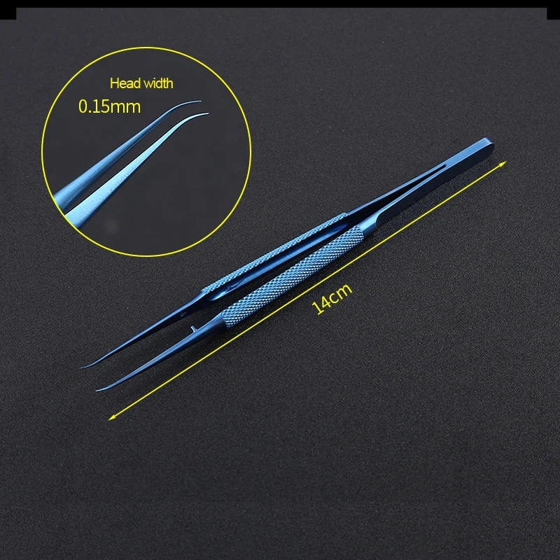 Micro pinzette in acciaio inossidabile in lega di titanio Pinzette a gomito dritto fine da 0,15 mm per riparazioni elettroniche di precisione