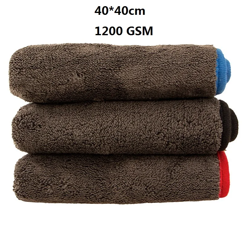 Paños de limpieza de coche mejorados, toalla de secado de coche ultragruesa, paño de microfibra, toalla de limpieza súper absorbente suave, 1200gsm