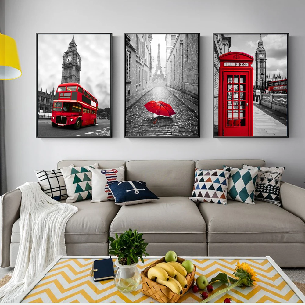 Realist London Landscape Canvas Paintings Big Ben Wall Art Prints Posters And Prints 3 Panels Wall Pictures For Living Room