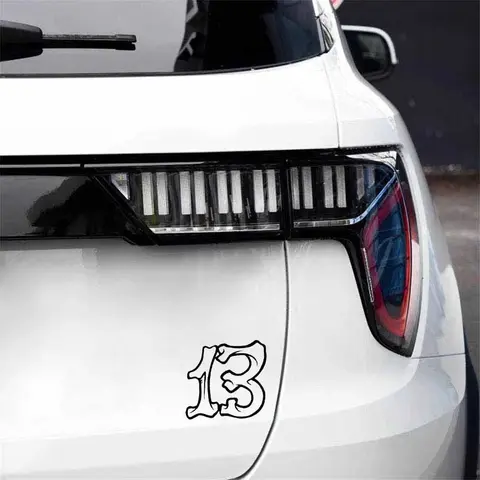 15CM*13.8CM personalized Number 13 Vinyl Car-styling Car Sticker Decal 10 best sales car number - №10