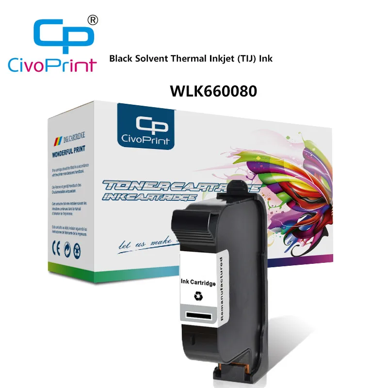 

Civoprint compatible for WLK660080A Black Solvent Thermal Inkjet (TIJ) Ink