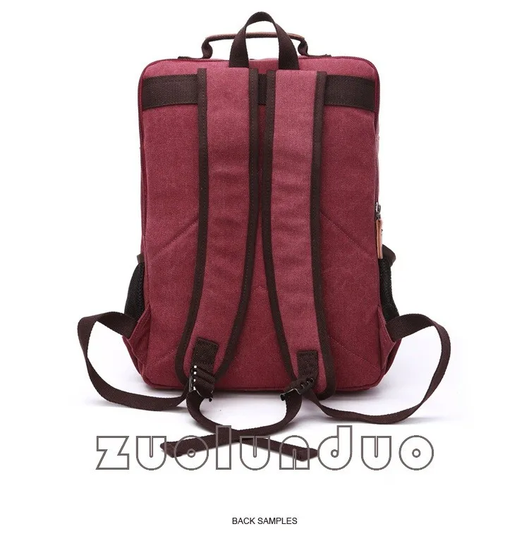 Vintage Canvas Rucksack für Herren, große Kapazität, Reise-Umhängetasche, hochwertige modische Studententasche, Herren-Notebook-Laptop-Rucksack – Detail 16