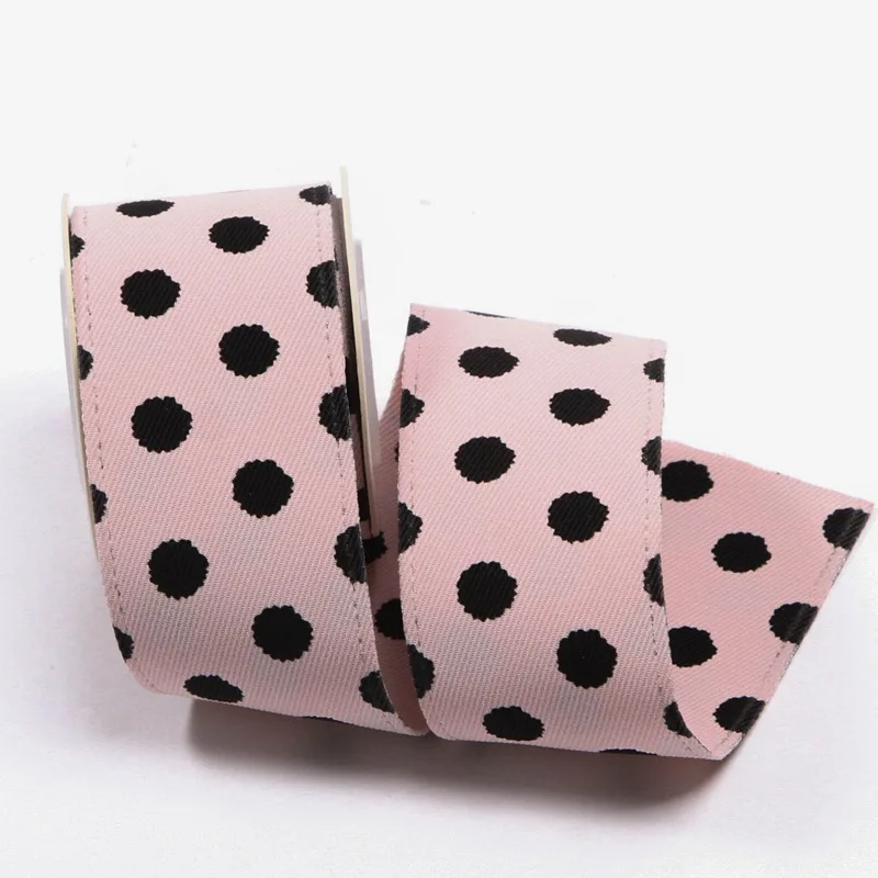 Polka Dots Twill Ribbon 25mm 38mm Sewing DIY Craft Gift Box Packing Corsage Satin Bow Hair Accessories Handmade Cloth Print Tape