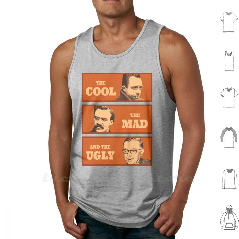 Camus Nietzsche Sartre Tank Top Vest Sleeveless Men Women Cotton Albert Camus Existentialism Existentialist Philosopher