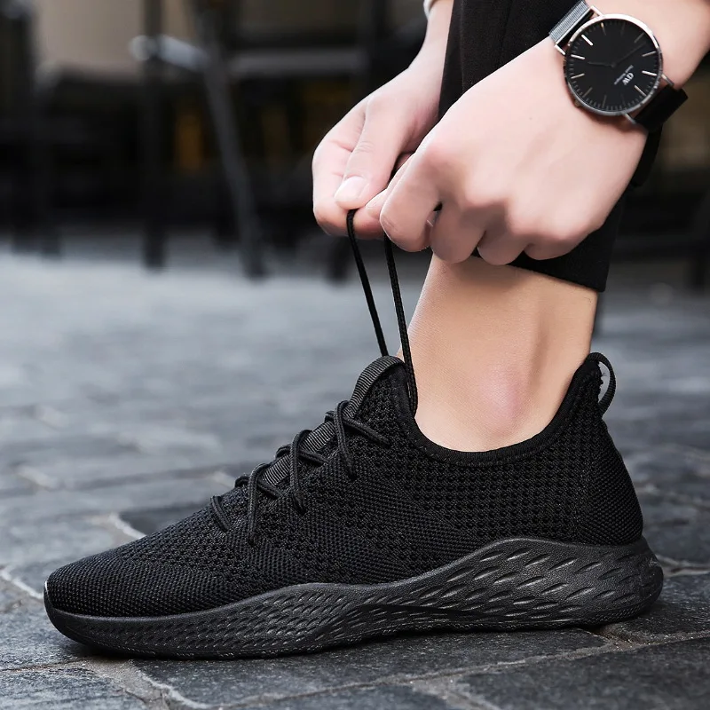 Big Size 39-46 Comfortable Men Sneakers Shoes Male Adult Red Black Gray High Quality Breathable Non-slip Soft Mesh Summer Casual