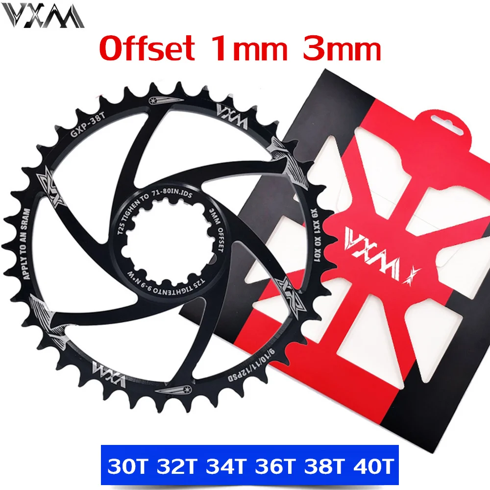 

VXM MTB Bike Chainwheel Narrow Wide 30T/32T/34T/36T/38T/40T Chainring for Sram 8/9/10/11/12S NX XX XO GX GXP11 X1 Offset 1MM3MM