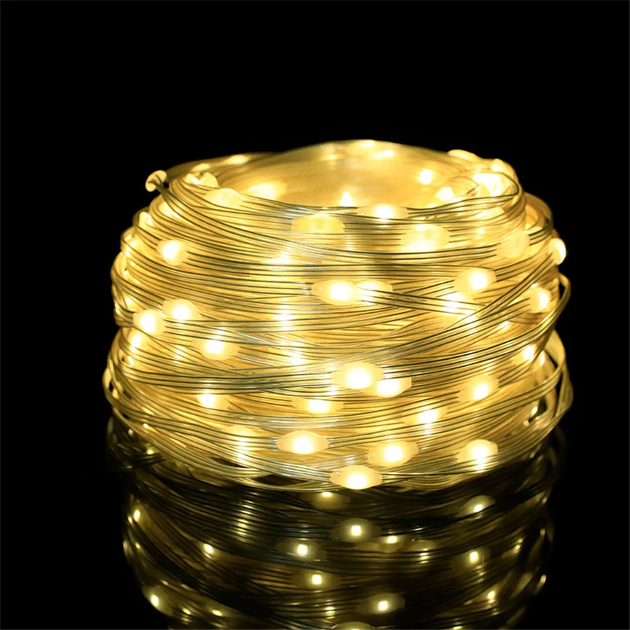 Outdoor Waterproof 20M 50M 100M LED Fairy Garden String Lights EU Plug Christmas Garland Lights for Party Wedding Holiday Decor