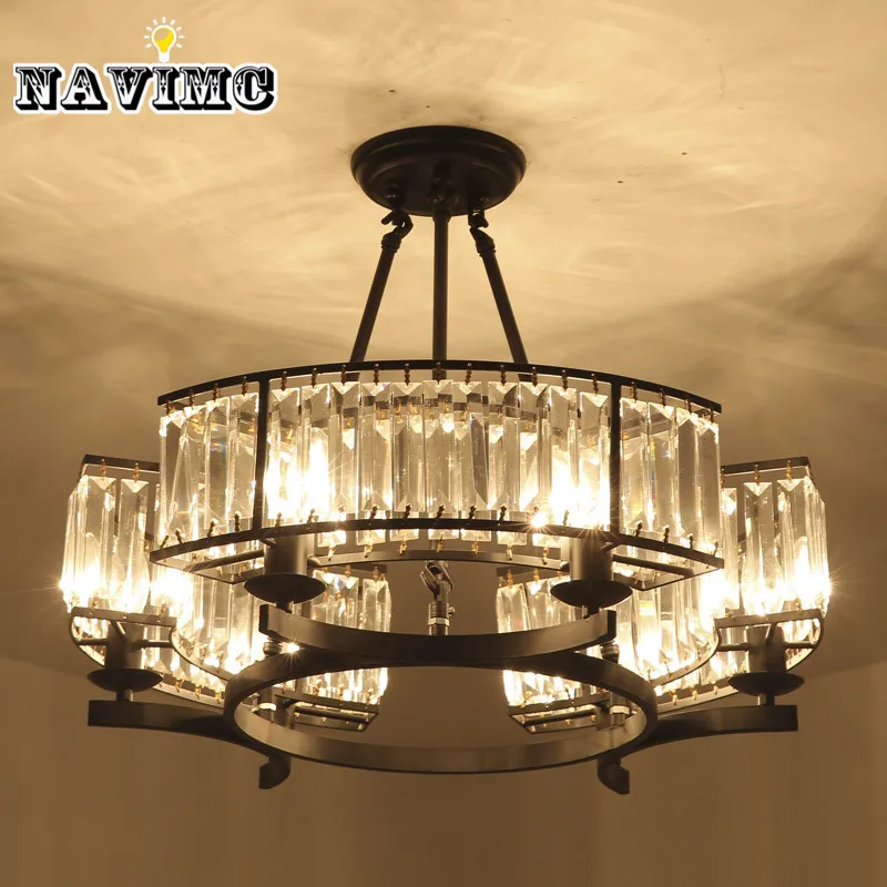 

New Modern Chandeliers Lights Crystal Square Round Creative Dining Living Room Bedroom Bar Hall Aisle Lamps Indoor Home Lighting