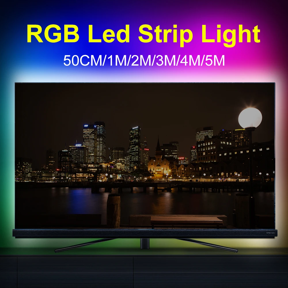 DC5V USB LED taśmy RGB 5V 2835 50CM 1M 2M 3M 4M 5M oświetlenie tła do TV giętki przewód izolowany Led listwa oświetleniowa taśma klejąca IP65