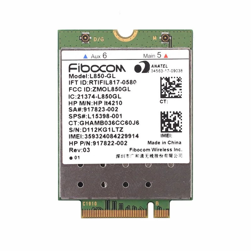 L850-GL  L850 for hp lt4210 fibocom wireless card L15398-001 xmm 7360 wwan mobile module 4g lte neu for probook 430 440 450