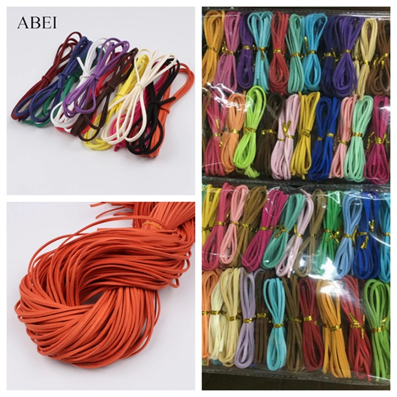 3mm 20Meters Mix Colors Leather Velvet Ribbon Lace For Wedding Gift Flower Decoration DIY Chocker Bracelet Necklace Cords String