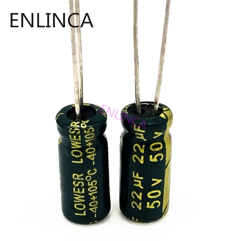 20pcs/lot AC07 50V 22UF aluminum electrolytic capacitor size 5*11 22UF 20%