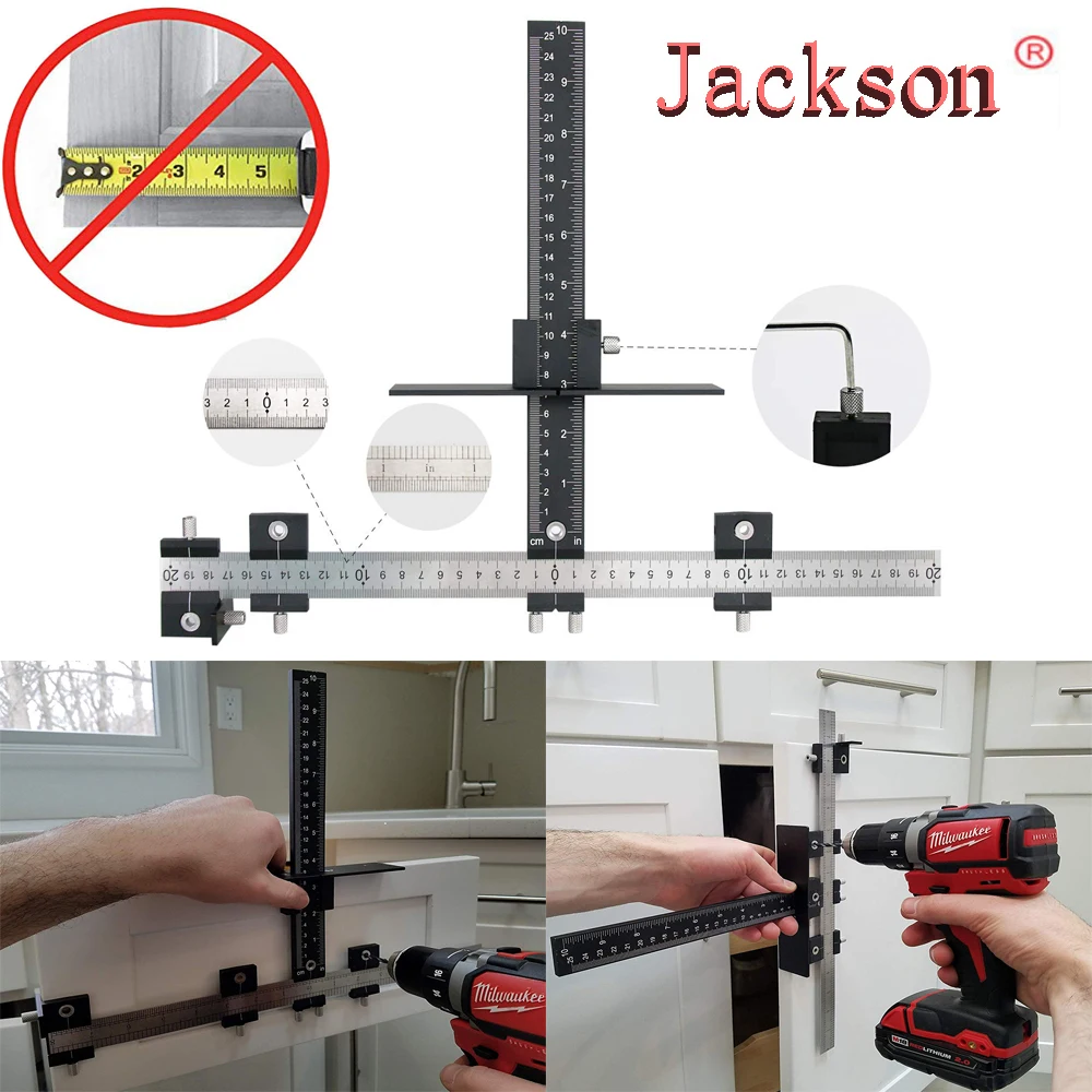 Aluminium legierung Schrank Hardware Jig einstellbare Stanz ortungs werkzeug Bohr führung Vorlage Holzbohr dübel für die Installation