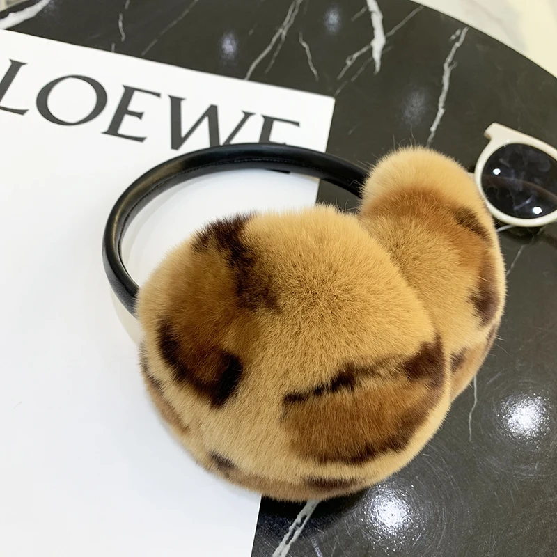 Rex Rabbit Fur Earmuff Women's Autumn and Winter Warm Earmuffs Earmuff Real Fur Ear Cover Ear Warmer Ear Muffs Winter