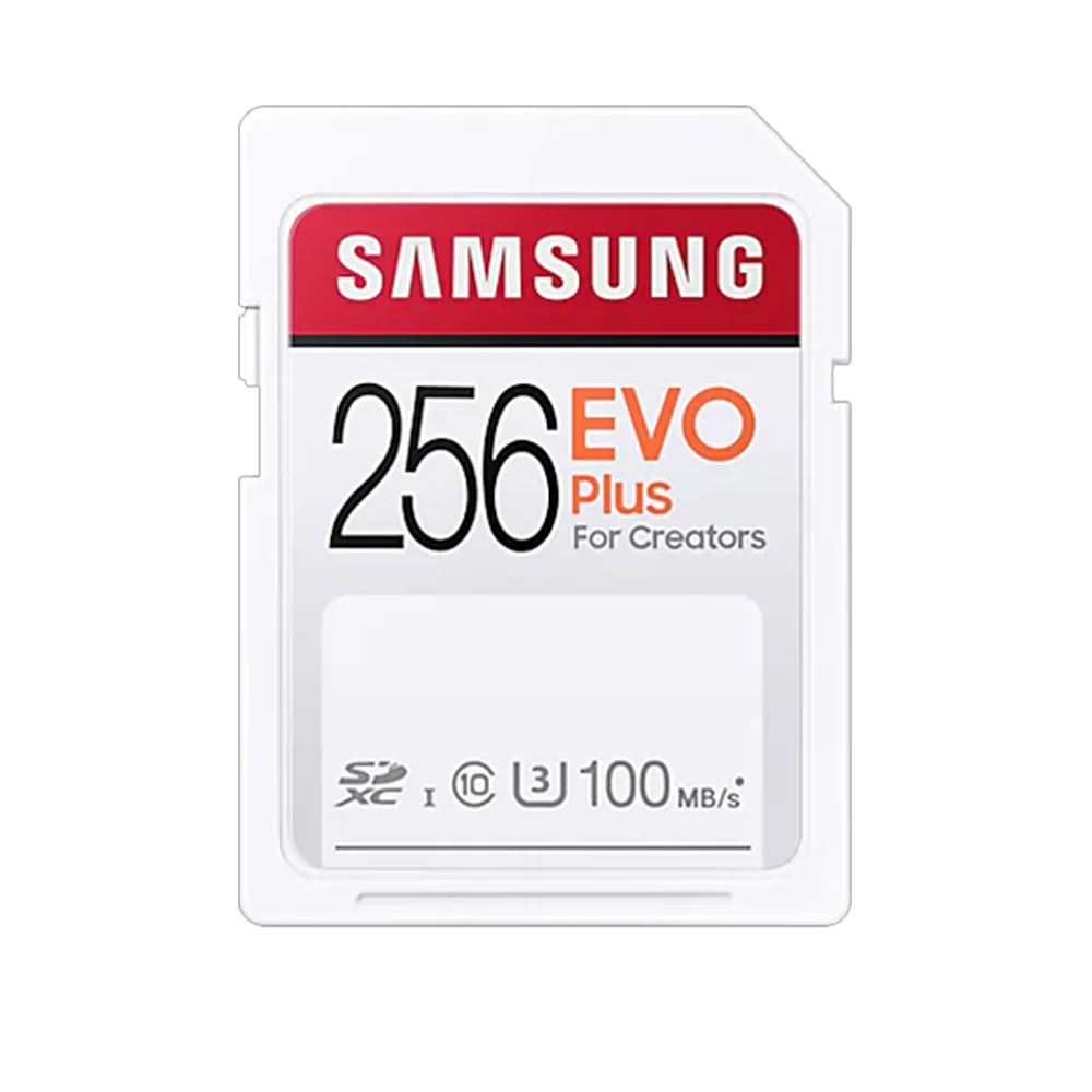 SAMSUNG SD Card EVO Plus For Creators 32GB 64GB 128GB 256GB SDHC SDXC Class 10 Memory Card Up to 100MB/s Video Camera Flash Card