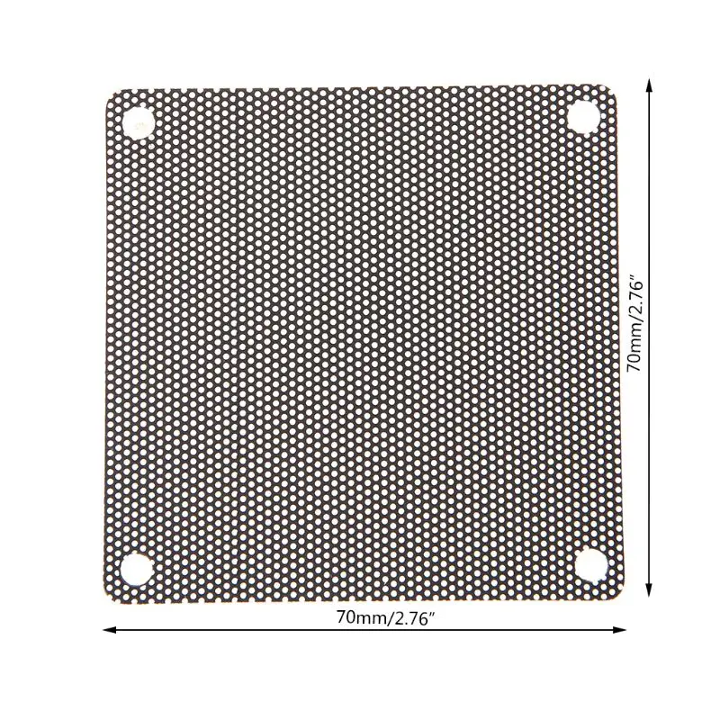 5PCS PVC Fan Dust Filter PC Dustproof Case Cuttable Computer 70mm Mesh Black