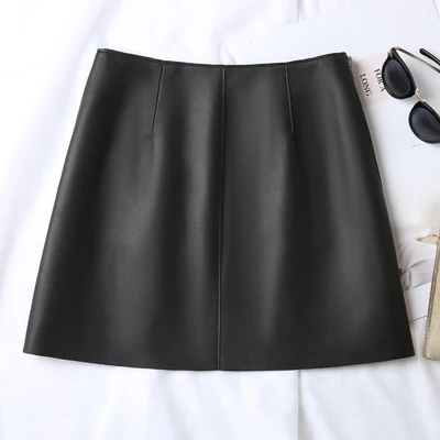 MESHARE New Fashion Genuine Real Sheep Leather Skirt J7