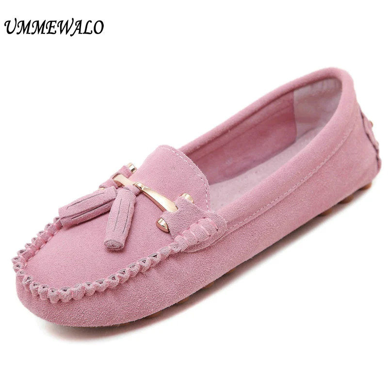 

Women Suede Leather Loafers Slip On Soft Moccasins Woman Comfortable Round Toe Flats Ladies Casual Flat Shoes