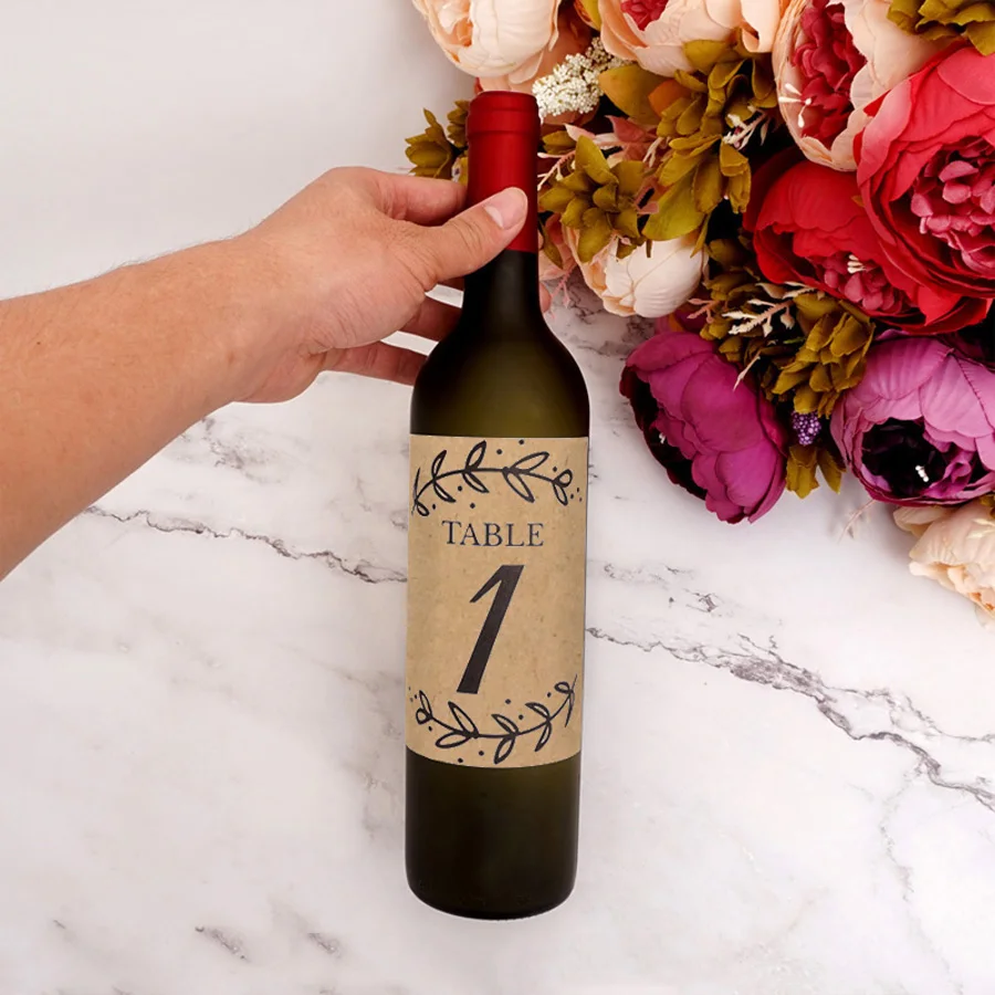 

9x12.7cm Wine Bottle Labels Sticker For Wedding Party Decoration Table Number Birthday Anniversary Event Party Bottle Decor
