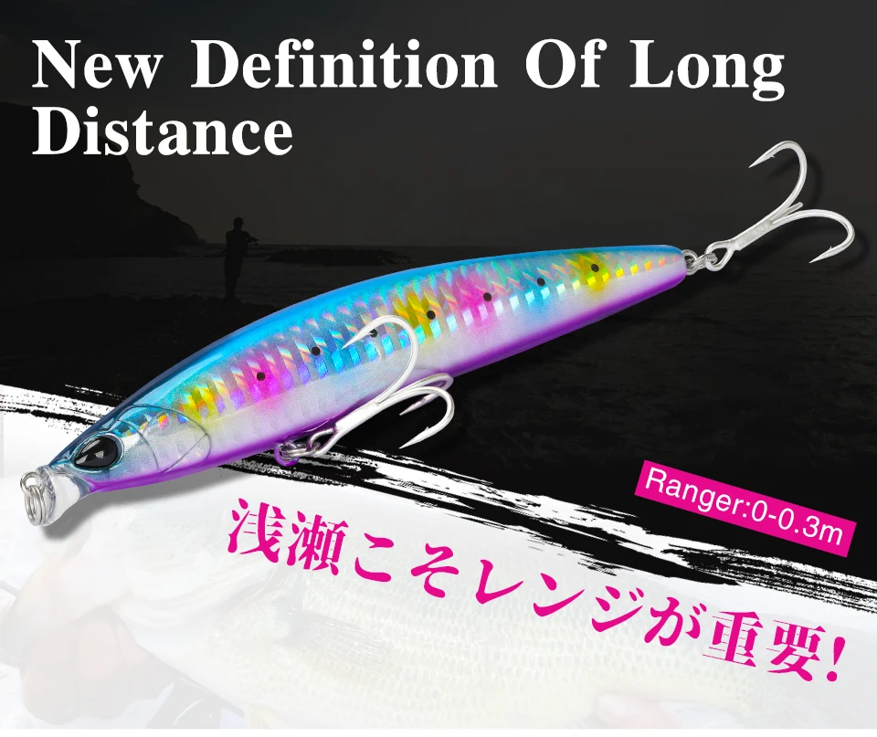 TSURINOYA Meeresfischköder 118F Shallow Range Floating Minnow 118 mm 19 g DW95 Long Casting Magnet Gravity System Harter Köder – Detail 3