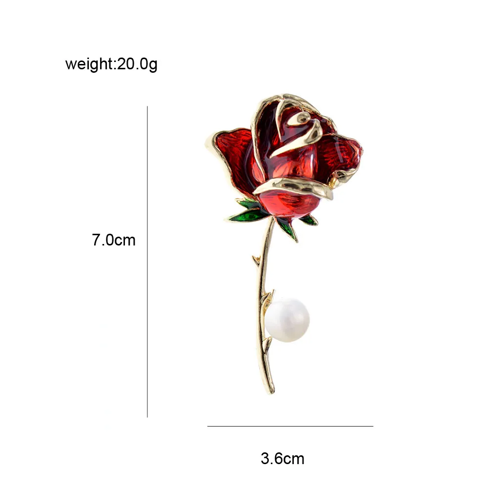 CINDY XIANG Enamel Rose Flower Brooches For Women 4 Colors Choose Pearl Pin Wedding Booch Fashion Jewelry High Quality New 2020