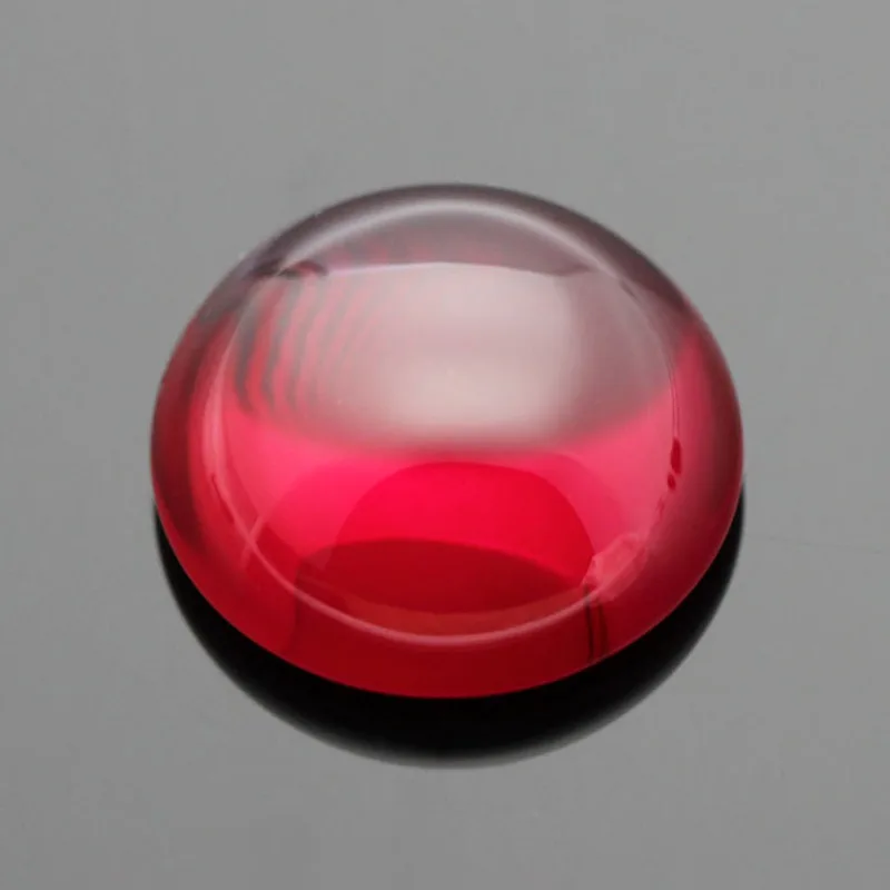 

5# Ruby Cabochon Cut Flat Bottom Round Shape Synthetic Corundum Gems Stone Beads For Jewelry 1.5-20mm Free Shipping