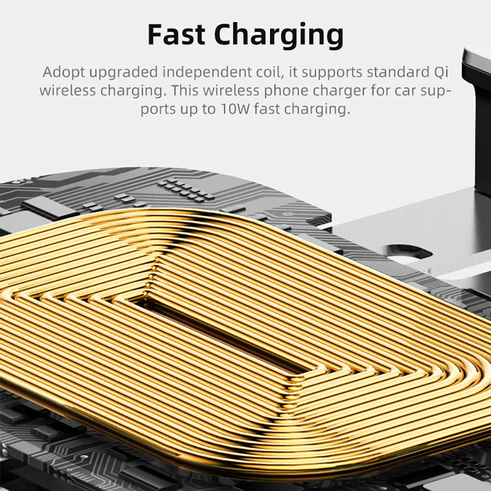 10 واط سيارة لاسلكية تهمة قوس منفذ الهواء قوس شحن سريع حامل للهاتف 4-6 بوصة التلقائي التعريفي عمود شحن