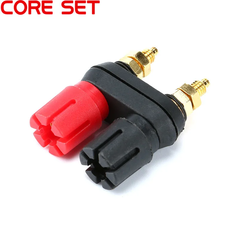 Banana Plugs Couple Terminals Dual 4mm Banana Plug Jack Socket Double hexagon Binding Post Red Black Connector Amplifier DX25