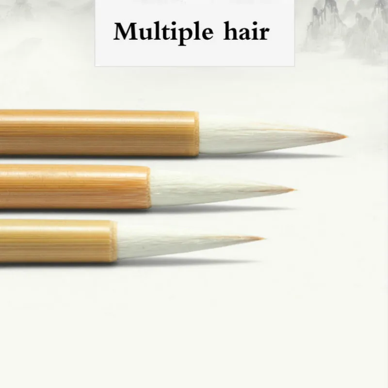 Chinese Calligraphy Pen Multiple Hair Painting Writing Brush White Clouds Regular Script Calligraphy Brush Pen Calligraphie