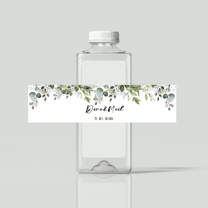 Wedding Water Bottle Label Personalized Sticker Thank You Label Customized Date Picture