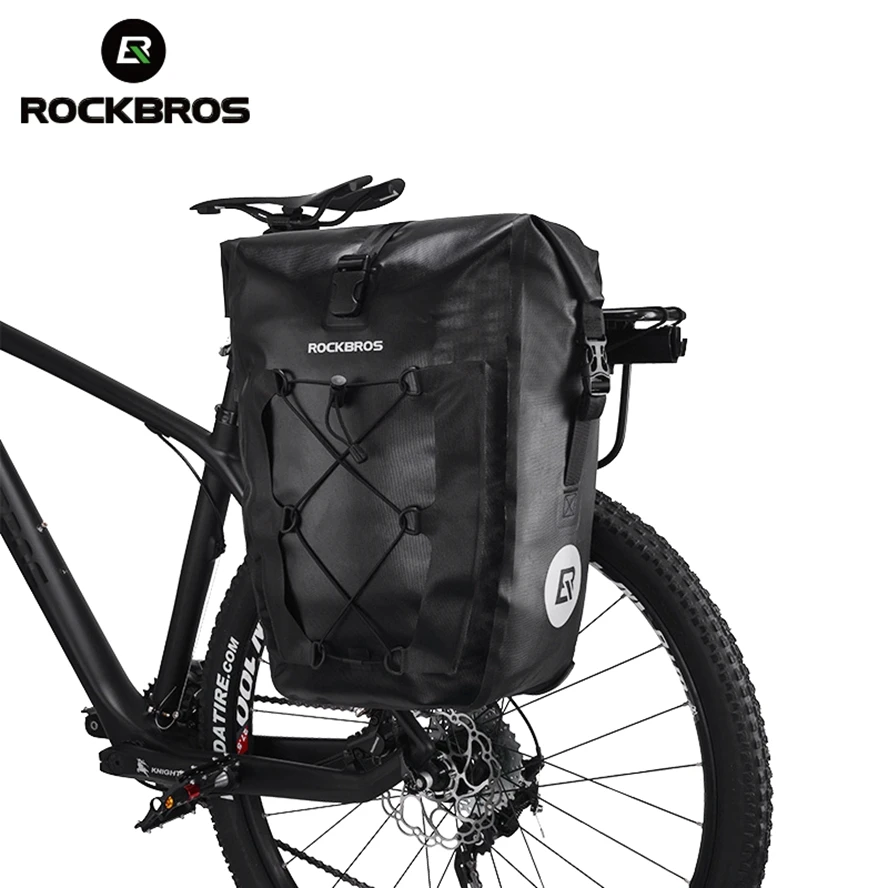 ROCKBROS 18-27L Waterproof Bike Bag Multifunction MTB Road Bicycle Pannier Rear Rack Bag Cycling Seat Trunk Bag Shoulder Bag