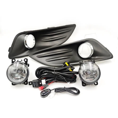 Imagen 2 del producto 1 Juego para Ford Fiesta 2013 2014 2015 2016 2017 LED lámpara antiniebla del parachoques delantero luz antiniebla arnés de cables cubierta de rejilla de lámpara antiniebla