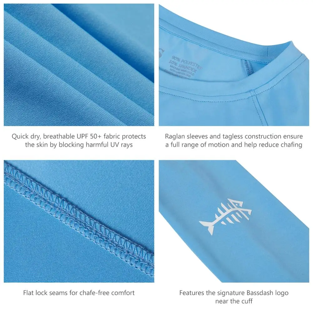 Bassdash Camiseta de protección solar UPF 50+ – Manga larga para pesca y senderismo - imagen 4