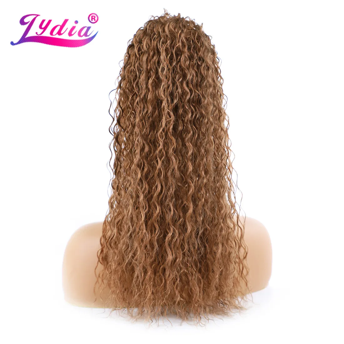 Lydia Synthetic Drawstring Ponytail Afro Kinky Curly Hairpiece With Two Plastic Combs  All Colors Available Light Brown 18 Inch