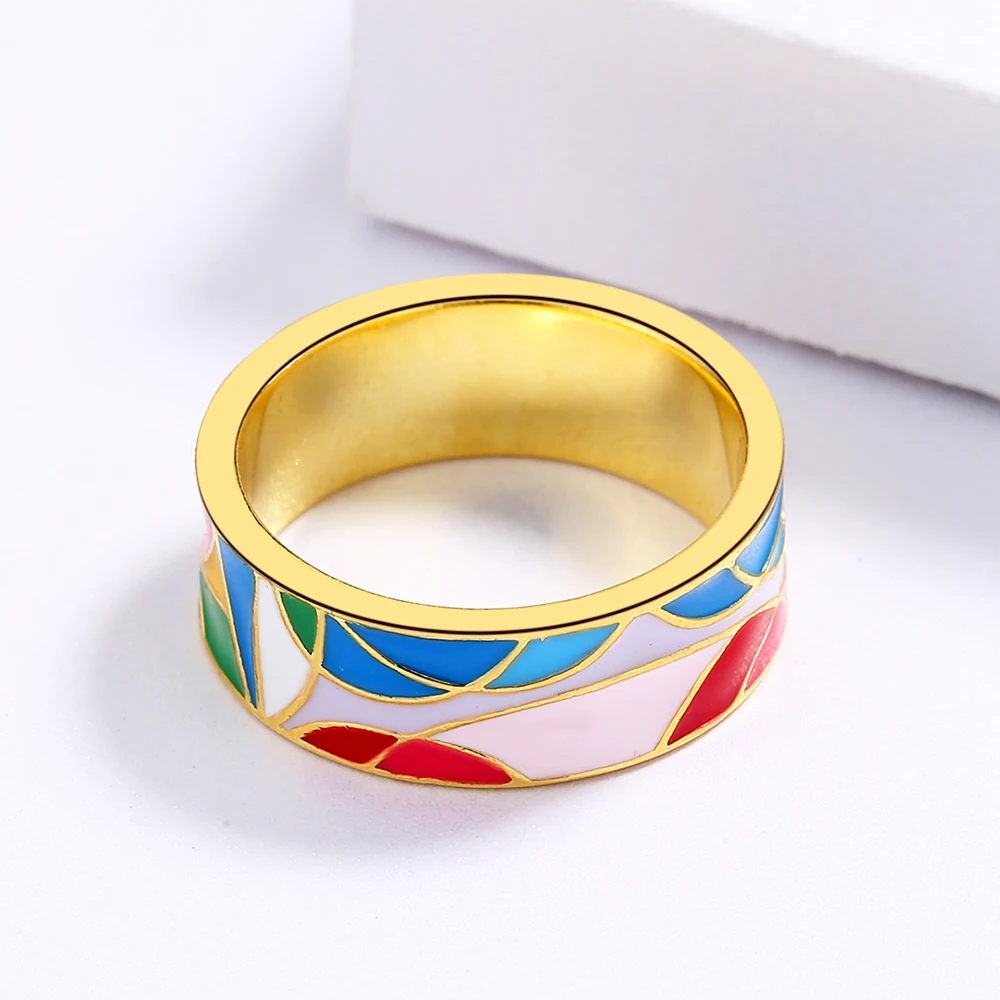 925 Silver Fashion Sweet And Elegant Rainbow Geometric Ring Ladies Birthday Party Wedding Engagement Jewelry Gift