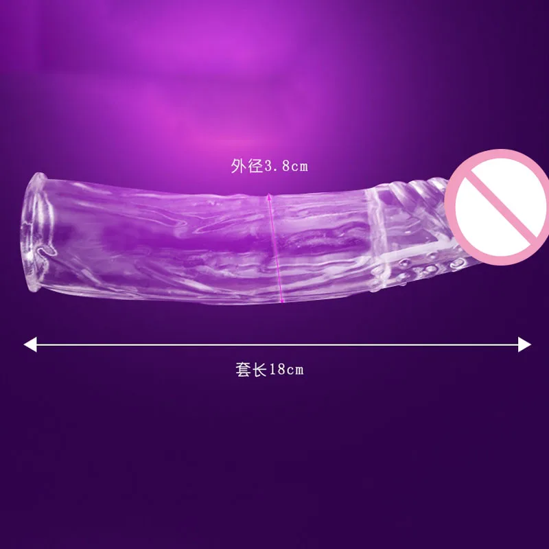 Silicone Reusable Condoms Extend Soft Dick Ring Male Penis Extension Sleeves Sex Toys for Man