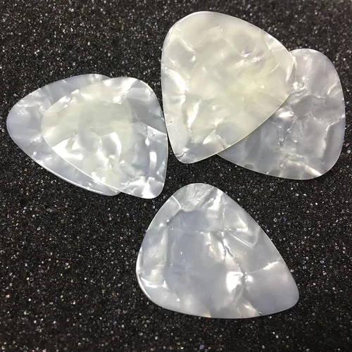 Imagen 2 del producto Venta al por mayor de 500 Uds. De púas de guitarra de celuloide de perla blanca, púas de 0,46mm/0,71mm/0,96mm/1,5mm