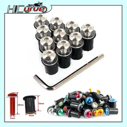 For HONDA CBR 600 RR F4i F4 CB1000R VFR 800 CBR1000RR CRF250L Motorcycle Windshield Bolts Screw Nut Fastener Kit  5mm 10PCS