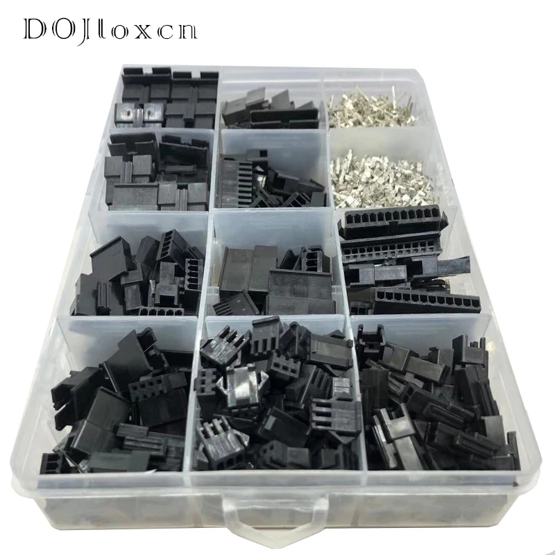 1/2 BOX 1230 Pcs SM2.54 Kits 2 3 4 5 6 7 8 9 10 12 Pin Pitch Female Male Header Cable Black Connector JST SM2.54