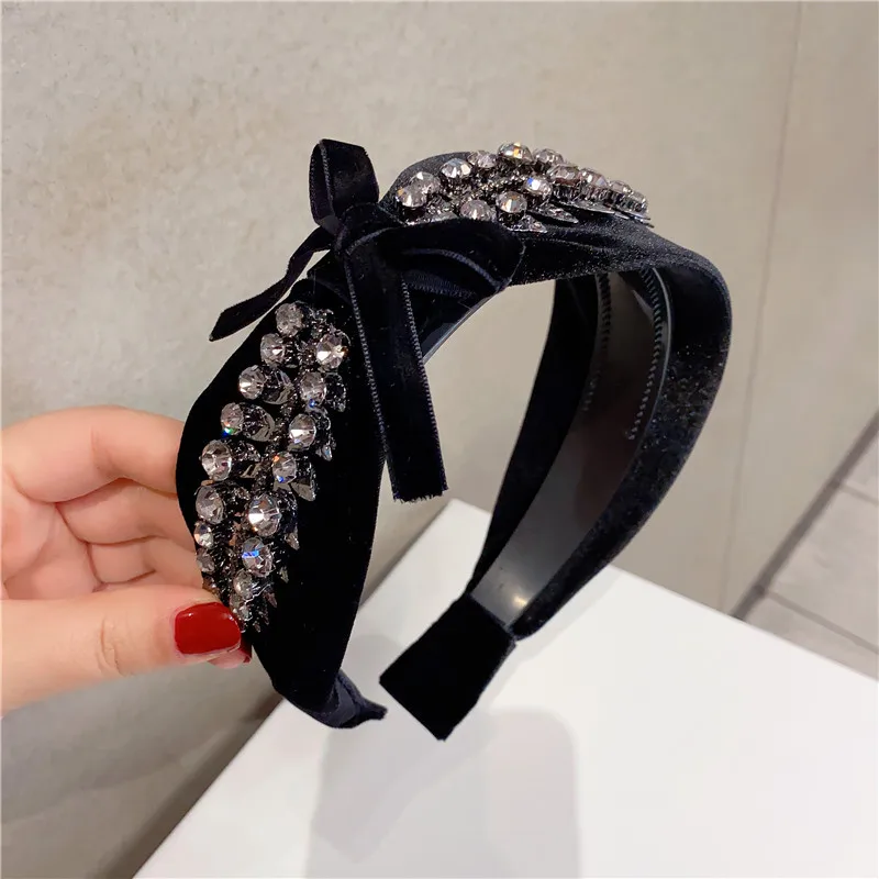 Fashion Exquisite rhinestone bows Hair Hoop Headband Hairband for Women Girls Shining Hair Band Hair Accessories 2018 New